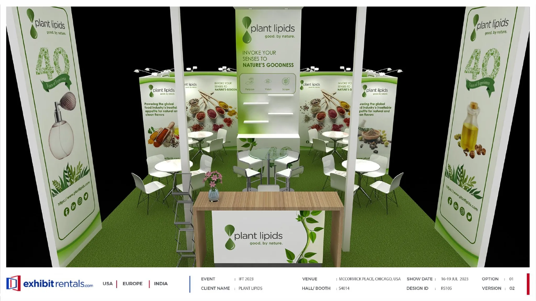 20x20 Isla booth design by Exhibit-Rentals